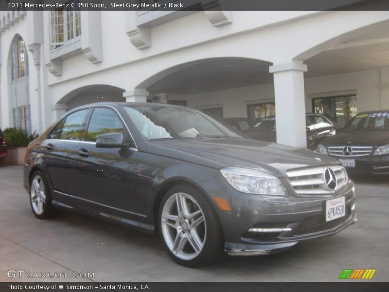 Steel Grey Metallic / Black 2011 Mercedes-Benz C 350 Sport