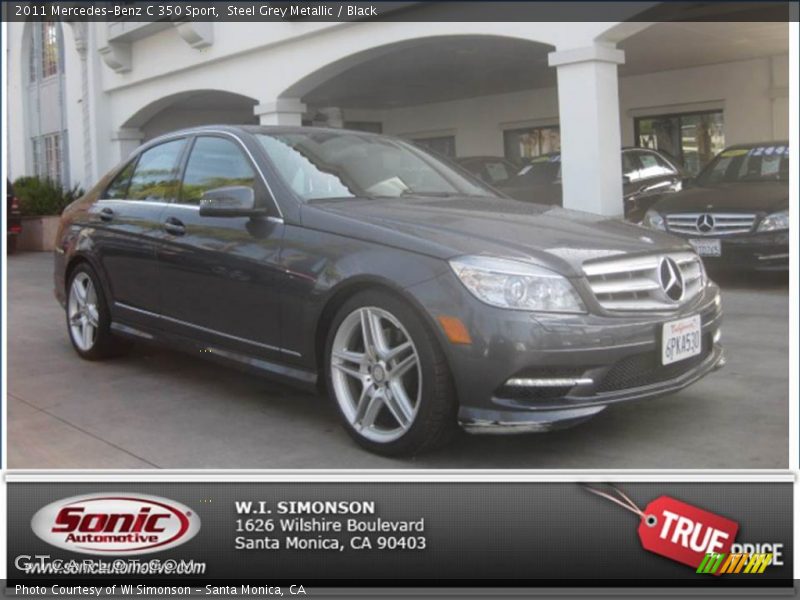 Steel Grey Metallic / Black 2011 Mercedes-Benz C 350 Sport