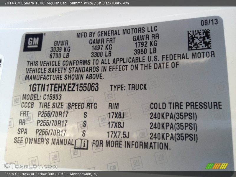 Summit White / Jet Black/Dark Ash 2014 GMC Sierra 1500 Regular Cab