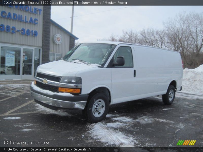 Summit White / Medium Pewter 2014 Chevrolet Express 3500 Cargo Extended WT
