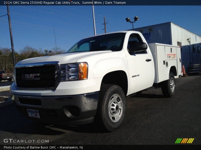 Summit White / Dark Titanium 2014 GMC Sierra 2500HD Regular Cab Utility Truck