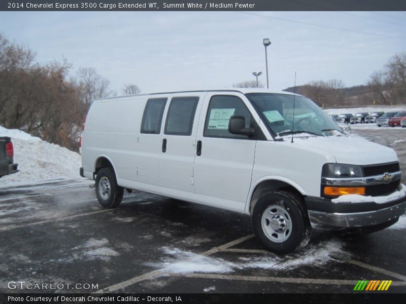 Summit White / Medium Pewter 2014 Chevrolet Express 3500 Cargo Extended WT