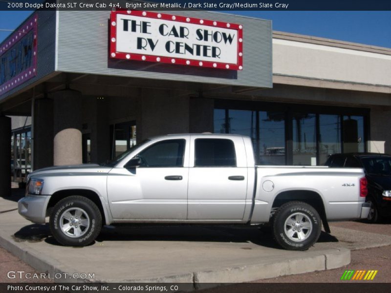 Bright Silver Metallic / Dark Slate Gray/Medium Slate Gray 2008 Dodge Dakota SLT Crew Cab 4x4