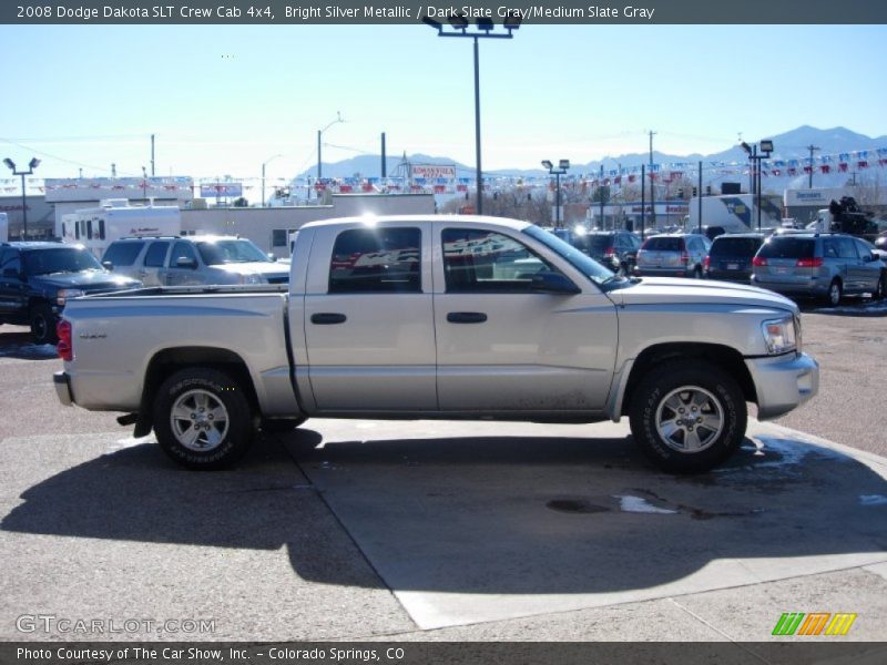 Bright Silver Metallic / Dark Slate Gray/Medium Slate Gray 2008 Dodge Dakota SLT Crew Cab 4x4