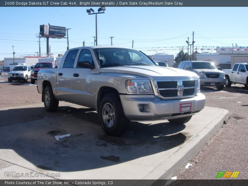 Bright Silver Metallic / Dark Slate Gray/Medium Slate Gray 2008 Dodge Dakota SLT Crew Cab 4x4