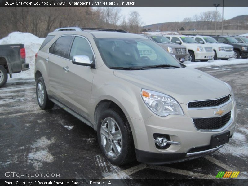 Champagne Silver Metallic / Jet Black 2014 Chevrolet Equinox LTZ AWD