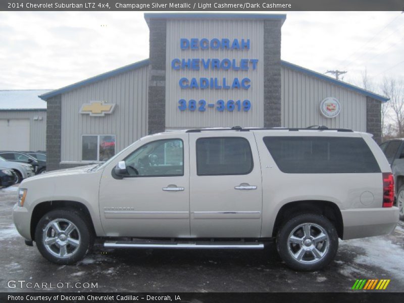 Champagne Silver Metallic / Light Cashmere/Dark Cashmere 2014 Chevrolet Suburban LTZ 4x4