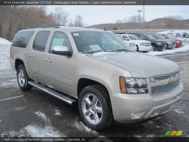 Champagne Silver Metallic / Light Cashmere/Dark Cashmere 2014 Chevrolet Suburban LTZ 4x4