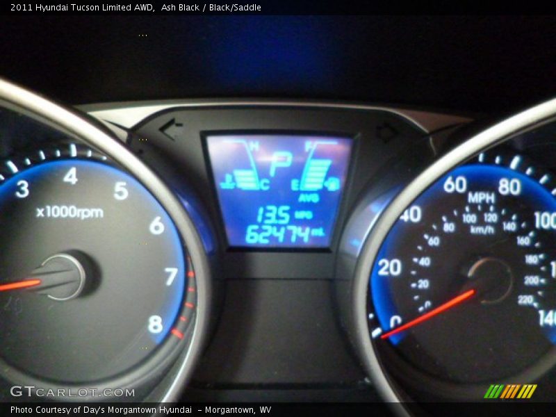 Ash Black / Black/Saddle 2011 Hyundai Tucson Limited AWD