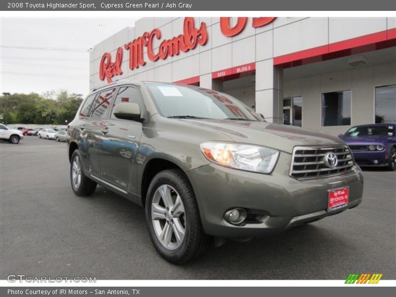 Cypress Green Pearl / Ash Gray 2008 Toyota Highlander Sport