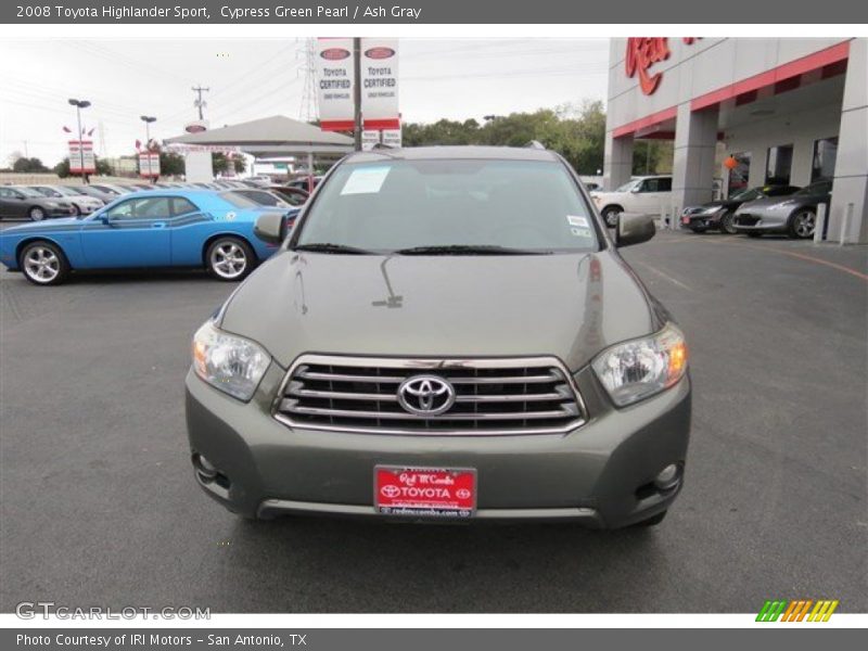 Cypress Green Pearl / Ash Gray 2008 Toyota Highlander Sport