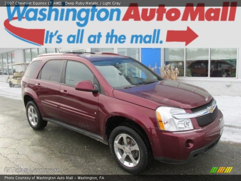Deep Ruby Metallic / Light Gray 2007 Chevrolet Equinox LT AWD