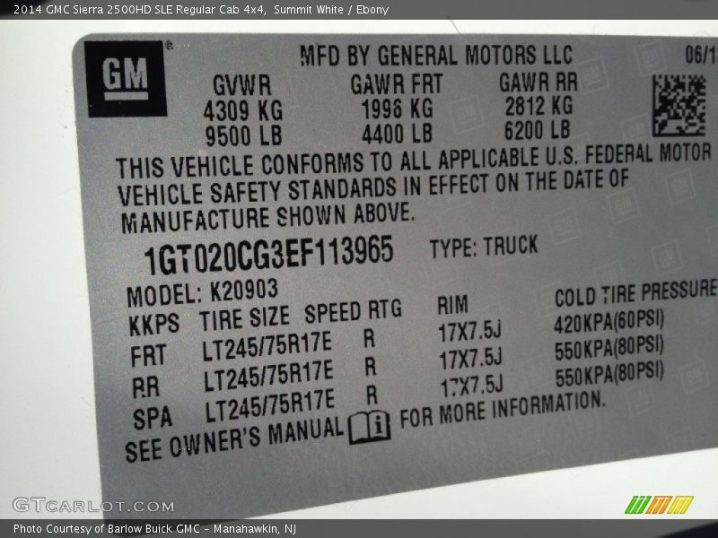 Summit White / Ebony 2014 GMC Sierra 2500HD SLE Regular Cab 4x4