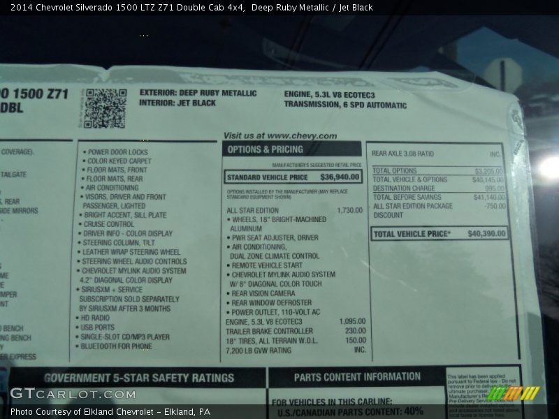 Deep Ruby Metallic / Jet Black 2014 Chevrolet Silverado 1500 LTZ Z71 Double Cab 4x4