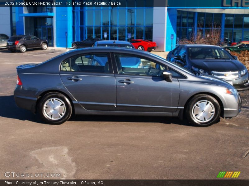 Polished Metal Metallic / Beige 2009 Honda Civic Hybrid Sedan
