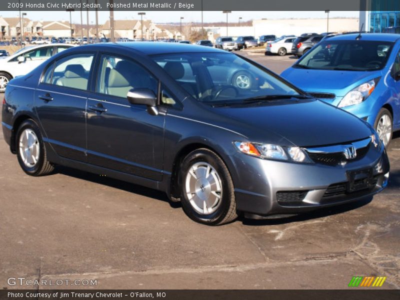 Polished Metal Metallic / Beige 2009 Honda Civic Hybrid Sedan
