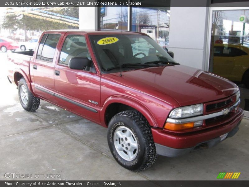 Dark Cherry Red Metallic / Graphite 2003 Chevrolet S10 LS Crew Cab 4x4