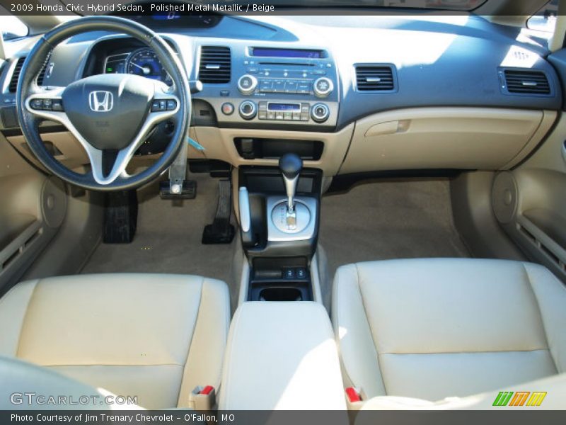 Polished Metal Metallic / Beige 2009 Honda Civic Hybrid Sedan