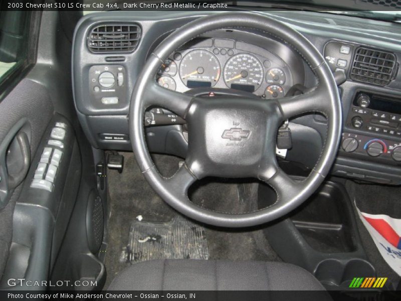 Dark Cherry Red Metallic / Graphite 2003 Chevrolet S10 LS Crew Cab 4x4