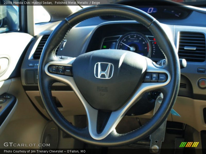 Polished Metal Metallic / Beige 2009 Honda Civic Hybrid Sedan