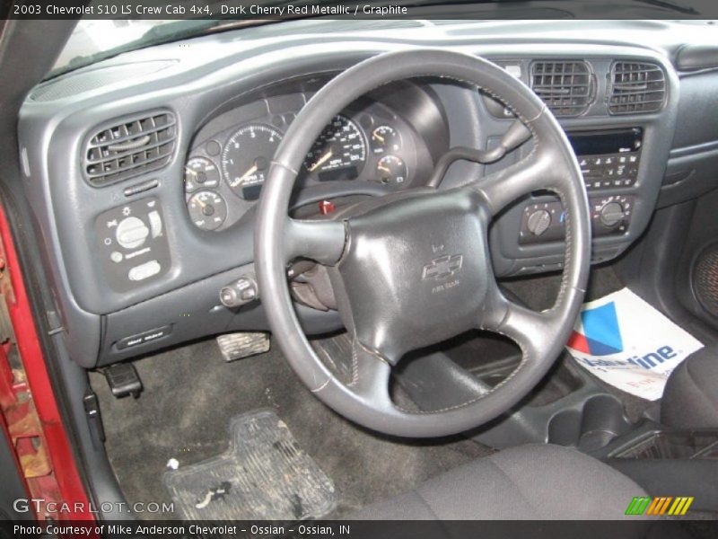 Dark Cherry Red Metallic / Graphite 2003 Chevrolet S10 LS Crew Cab 4x4