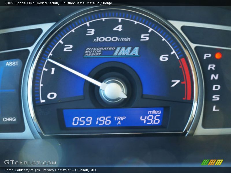 Polished Metal Metallic / Beige 2009 Honda Civic Hybrid Sedan