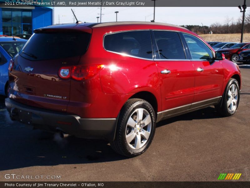 Red Jewel Metallic / Dark Gray/Light Gray 2011 Chevrolet Traverse LT AWD
