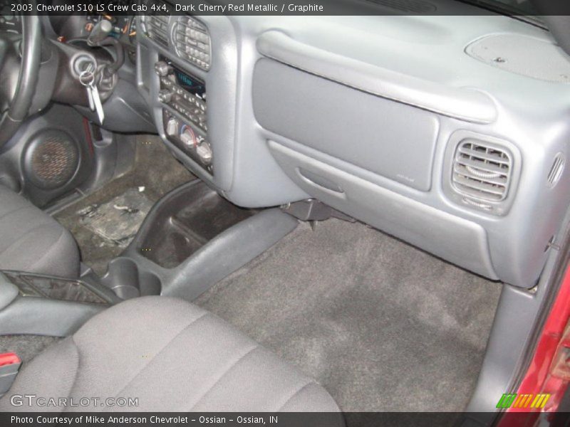 Dark Cherry Red Metallic / Graphite 2003 Chevrolet S10 LS Crew Cab 4x4