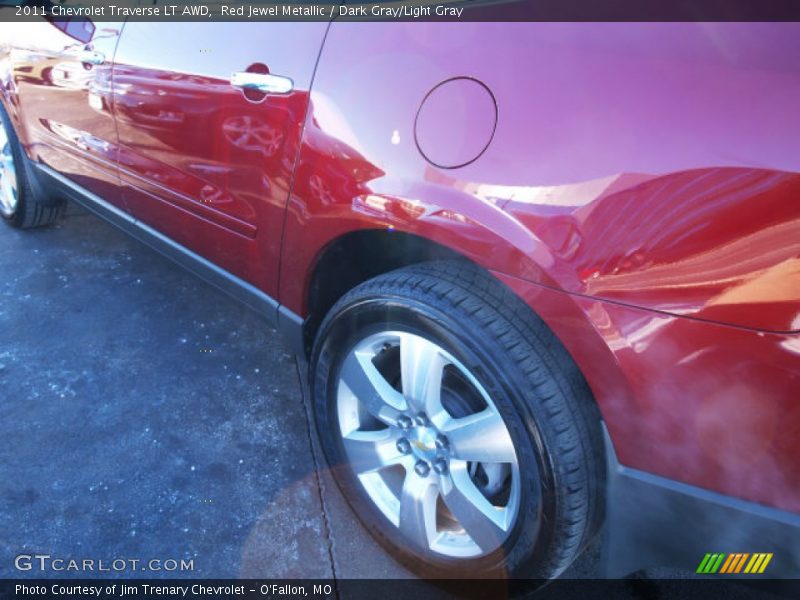 Red Jewel Metallic / Dark Gray/Light Gray 2011 Chevrolet Traverse LT AWD