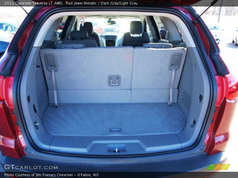 Red Jewel Metallic / Dark Gray/Light Gray 2011 Chevrolet Traverse LT AWD