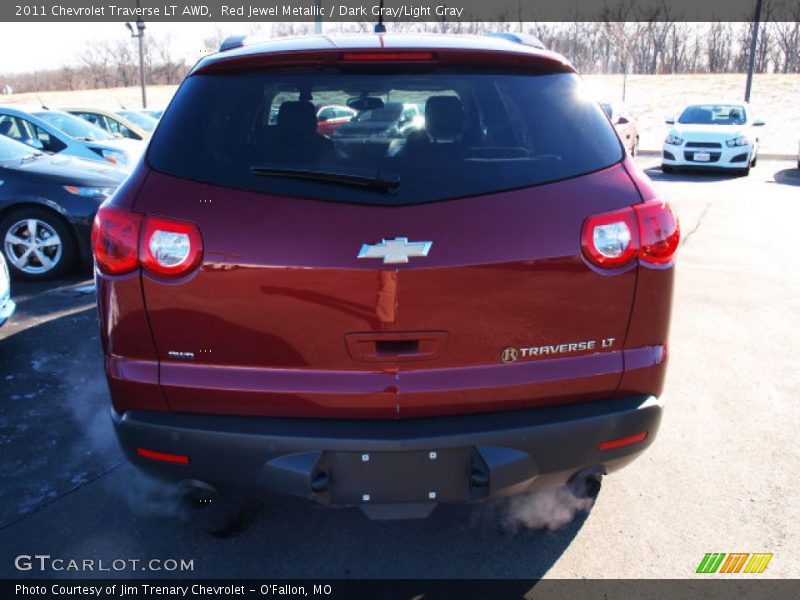 Red Jewel Metallic / Dark Gray/Light Gray 2011 Chevrolet Traverse LT AWD