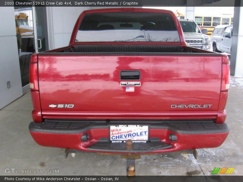 Dark Cherry Red Metallic / Graphite 2003 Chevrolet S10 LS Crew Cab 4x4