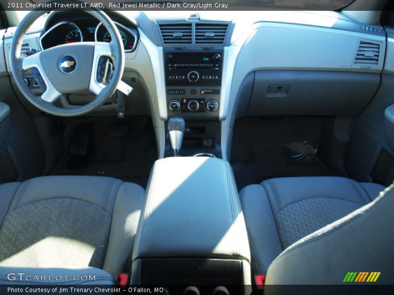 Red Jewel Metallic / Dark Gray/Light Gray 2011 Chevrolet Traverse LT AWD