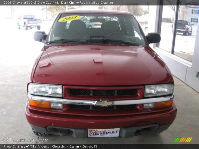 Dark Cherry Red Metallic / Graphite 2003 Chevrolet S10 LS Crew Cab 4x4