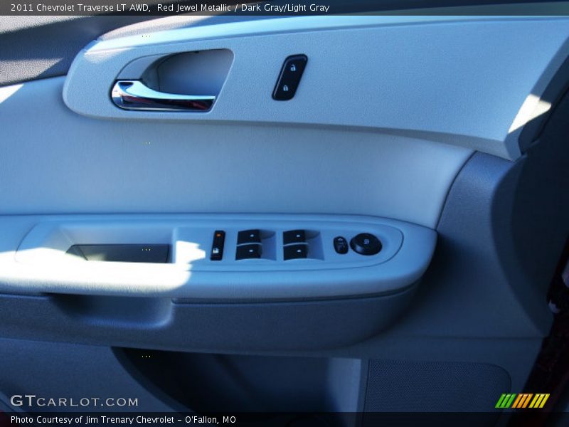 Red Jewel Metallic / Dark Gray/Light Gray 2011 Chevrolet Traverse LT AWD