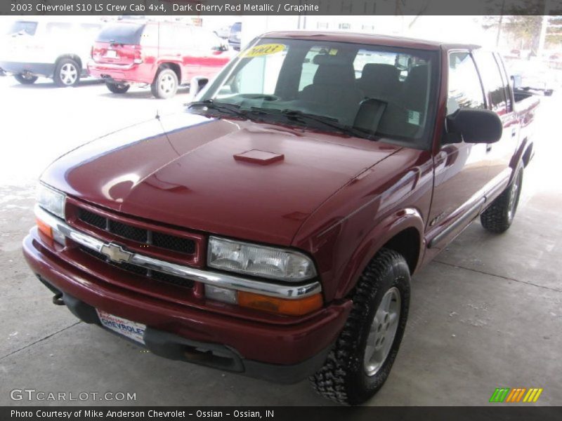 Dark Cherry Red Metallic / Graphite 2003 Chevrolet S10 LS Crew Cab 4x4
