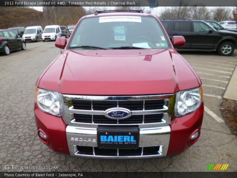 Toreador Red Metallic / Charcoal Black 2012 Ford Escape Limited V6 4WD