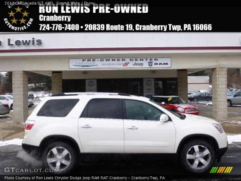 Summit White / Ebony 2011 GMC Acadia SLT AWD