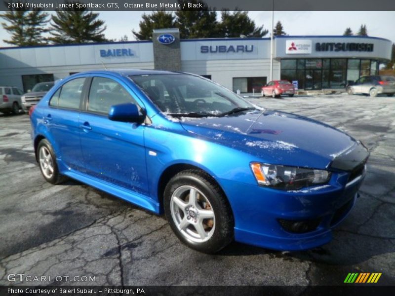 Octane Blue Metallic / Black 2010 Mitsubishi Lancer Sportback GTS