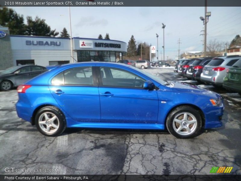 Octane Blue Metallic / Black 2010 Mitsubishi Lancer Sportback GTS