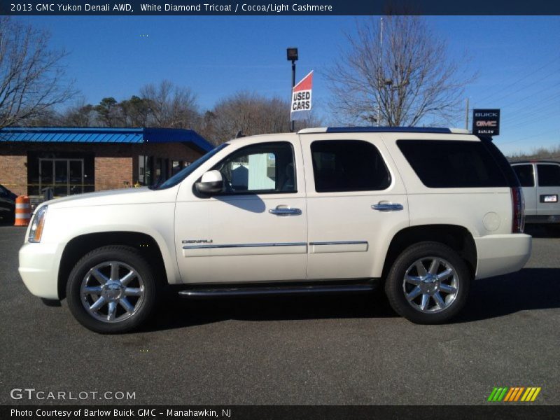 White Diamond Tricoat / Cocoa/Light Cashmere 2013 GMC Yukon Denali AWD