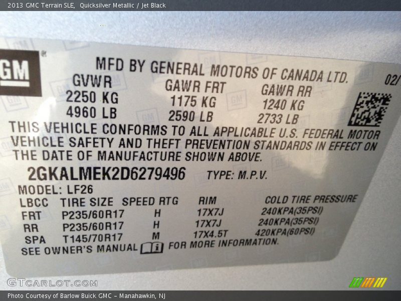 Quicksilver Metallic / Jet Black 2013 GMC Terrain SLE