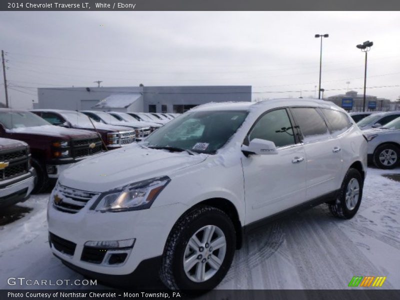 White / Ebony 2014 Chevrolet Traverse LT