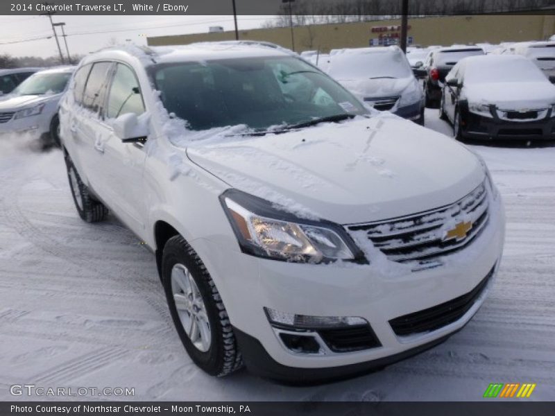 White / Ebony 2014 Chevrolet Traverse LT