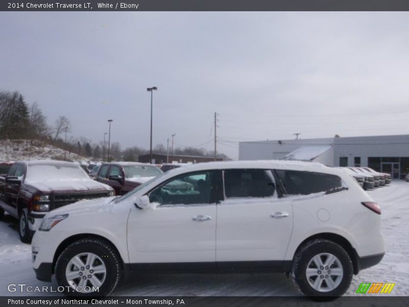 White / Ebony 2014 Chevrolet Traverse LT
