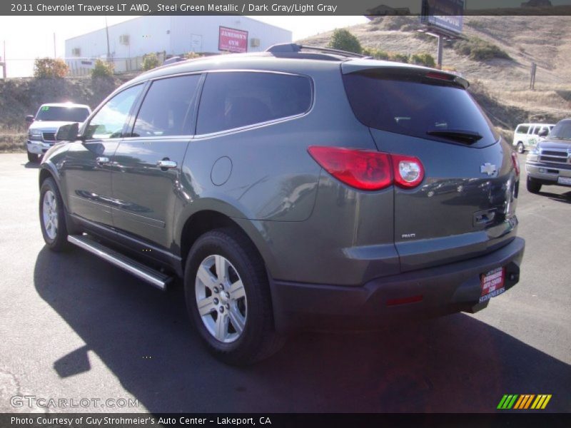 Steel Green Metallic / Dark Gray/Light Gray 2011 Chevrolet Traverse LT AWD