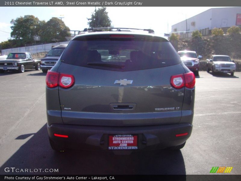 Steel Green Metallic / Dark Gray/Light Gray 2011 Chevrolet Traverse LT AWD