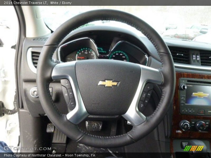 White / Ebony 2014 Chevrolet Traverse LT