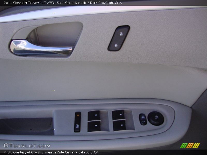 Steel Green Metallic / Dark Gray/Light Gray 2011 Chevrolet Traverse LT AWD