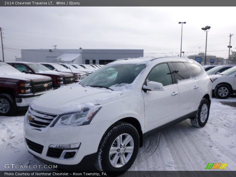 White / Ebony 2014 Chevrolet Traverse LT